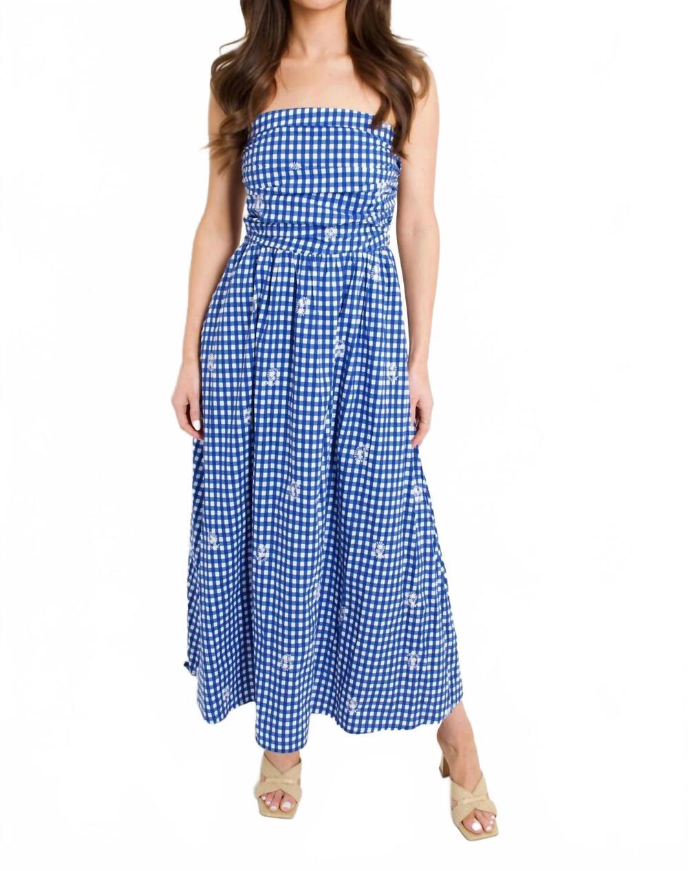 NEW MEET ME IN SANTORINI azure lace maxi dress in blue